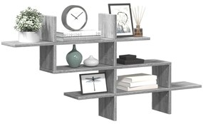 vidaXL Raft de perete, gri sonoma, 124,5x18x60,5 cm, lemn prelucrat