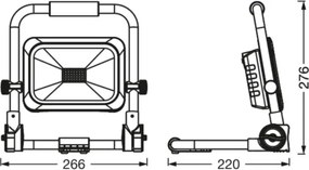 Ledvance - Proiector LED reglabil WORKLIGHT BATTERY 20W 5V IP54