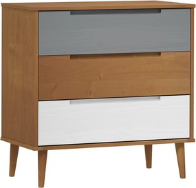 vidaXL Dulap cu sertare „MOLDE” maro, 80x40x80 cm, lemn masiv de pin