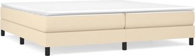 vidaXL Pat box spring cu saltea, crem, 200x200 cm, textil