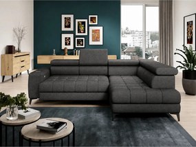 Coltar BAGGIO, sezlong dreapta, stofa clasica gri inchis - Austin 20,