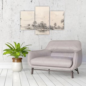 Tablou - Vintage peisaj desen peisaj (90x60 cm)