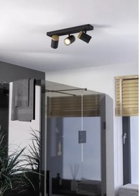 Eglo 300002 - Corp de iluminat spot pentru baie CONSUMA 3xGU10/3W/230V IP44 negru/bej