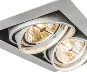 Set de 6 spoturi încastrate oțel AR111 reglabile cu 2 lumini - Oneon