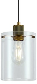 Lampă suspendată de design bronz cu sticlă transparentă - Domo