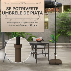 Outsunny Bază pentru Umbrelă cu 4 Roți și Frâne, 45x45x39 cm, Maro | Aosom Romania