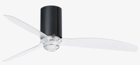 Lustra cu Ventilator si telecomanda MINI TUBE M LED negru/transparent