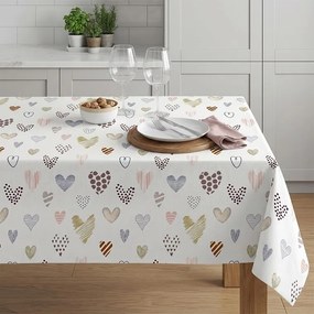 Barbadella Home Față de masă teflonată INIMI PASTELATE 140 x 180 cm