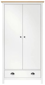 Sifonier cu 2 usi Hill Range, alb, 89x50x170 cm, lemn masiv pin Alb si maro, 1
