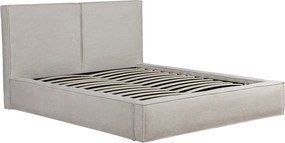 Pat tapitat Austin, 180x200 cm, somiera rabatabila, spatiu depozitare, bej