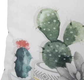 Perna decorativa alba din material textil, 45 x 5 x 45 cm, Cactus Mauro Ferreti