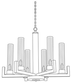 Lustră pe lanț RAGGIO 6xE14/25W/230V argintie Kolarz 6009.80650