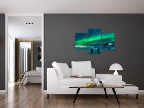 Tablou cu oameni la Aurora borealis (90x60 cm)