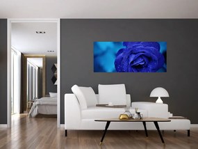 Tablou cu trandafir albastru (120x50 cm)
