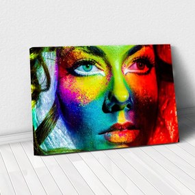 Tablou Canvas - Colorful face 70 x 110 cm
