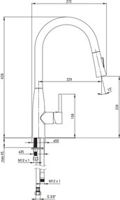 LUKRECJA Baterie de bucătărie BDH_N72M Finisaj: negru