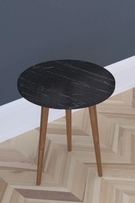 Masa de servire laterala Barcelona 45 x 50 cm, Negru marmorat