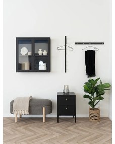 Comodă Dalby, 2 sertare, oțel, negru 40x40x59,5 cm