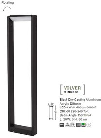 Stalp LED cu lumina orientabila pentru iluminat exterior IP54 VOLVER H-80cm