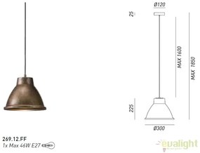 Pendul Vintage, Industrial Style diam.30cm, Loft 269.12.FF