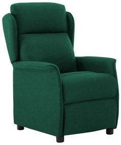 289782 vidaXL Fotoliu rabatabil, verde închis, material textil
