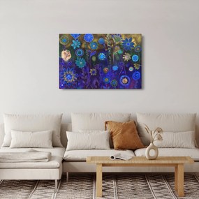 Tablou - Flori albastru închis (90x60 cm)