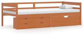 322058 vidaXL Cadru pat cu sertare & dulap, maro miere, 90x200 cm lemn de pin