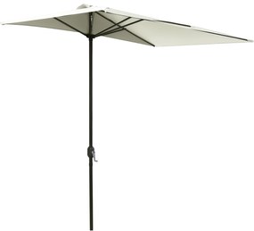Outsunny Umbrelă de Perete Semicirculară Maro, cu Manivelă, Design Spațiu-Eficient pentru Terasă și Balcon, Φ270x245cm | Aosom Romania