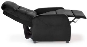 Fotoliu recliner Felipe 2 velvet negru H103 cm