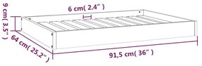 Pat pentru caini, negru, 91,5x64x9 cm, lemn masiv de pin Negru