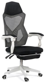 Scaun ergonomic OFF 424 alb, suport picioare și rabatare 130°
