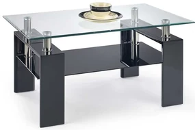 Măsuță de cafea Diana I, transparent / negru