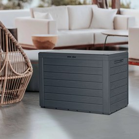 Cutie de depozitare WOODEBOX, 190L, 78x44x55cm, antracit Prosperplast