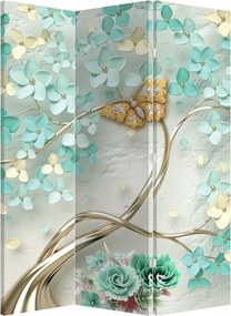 Paravan - Flori și fluturi (126x170 cm)