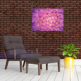 Tablou pe sticlă detailat cu floare (70x50 cm)