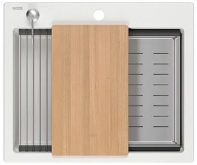 Chiuveta din granit KURT 110 WORKSTATION alb