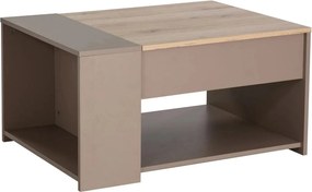 Masuta cafea DROP, bej/stejar, PAL, 80x60x42/56 cm