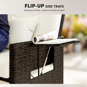 Outsunny Canapea de Gradina cu Banca Mobilier de Gradina din Ratan Maro | Aosom Romania