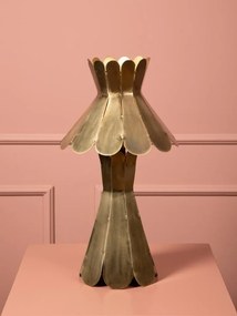 Lampă de masă din alamă antichizată, formă florală sculptată, finisaj vintage, 43×23 cm, „Corolle"