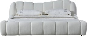Pat dormitor dumonde, tapitat alb Royal 180x200 cm