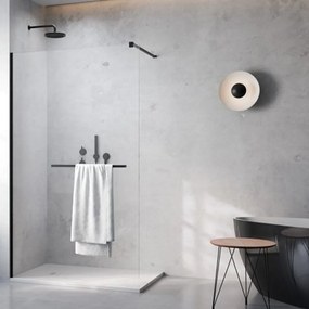 Paravan de dus tip Walk-in Radaway Modo New II cu portprosop negru mat-transparent 105 cm sticla securizata 8 mm