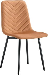 Scaun RAMITA TIP 2, caramiziu deschis/negru, stofa catifelata/metal, 4