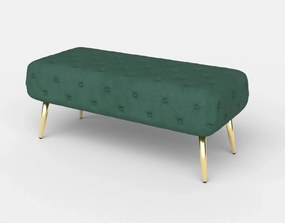 Bancheta verde ATHENA, stofa catifelata verde, 100x45x40 cm