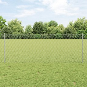 vidaXL Îngrădire cu stâlpi Argintiu 0.8 x 10 m Oțel