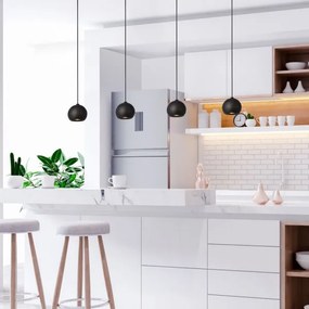 Lustră pe cablu EINDHOVEN 4xGU10/50W/230V neagră Searchlight 1014-4BK