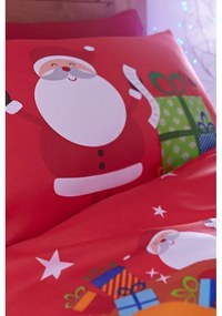 Lenjerie de pat pentru copii roșie pentru pătuț 120x150 cm Santa's Christmas Presents – Catherine Lansfield