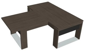Masă Verno+ S 200 x 220 cm, cu extensie, stejar antracit / negru