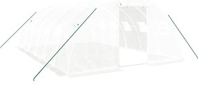 vidaXL Seră cu cadru din oțel, alb, 24 m², 6x4x2 m