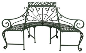 Banca de gradina, verde, din metal, aspect vintage