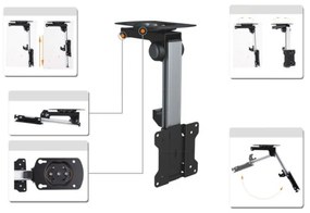 MK FLORIA MKF-17DS220 - suport de tavan pentru TV de 46" negru